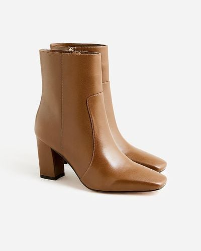 J.Crew Almond-Toe Ankle Boots - Brown