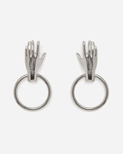 J.Crew Lady Hand Hoop Earrings - Metallic