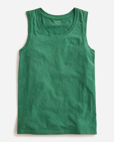 J.Crew Tall Garment-Dyed Slub Cotton Tank Top - Green
