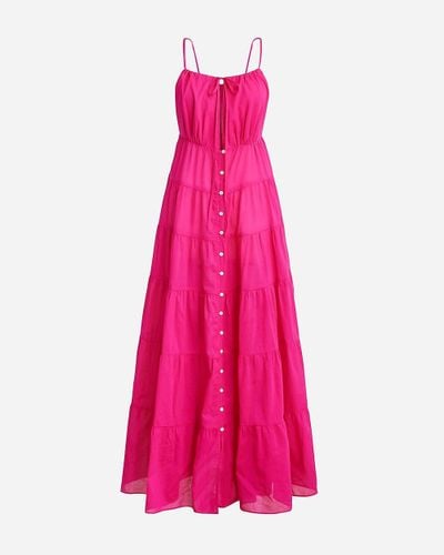 J.Crew Tiered Cotton Voile Dress - Pink