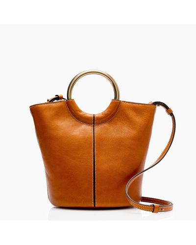 J.Crew Bracelet Bucket Bag In Italian Leather - Brown