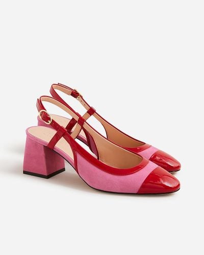 J.Crew Layne Cap Toe Heels - Red