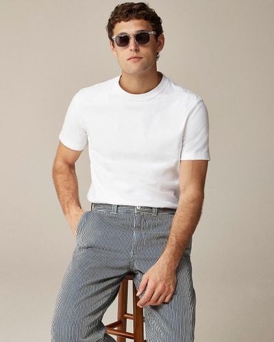 J.Crew Relaxed Premium-weight Cotton T-shirt In Stripe - White