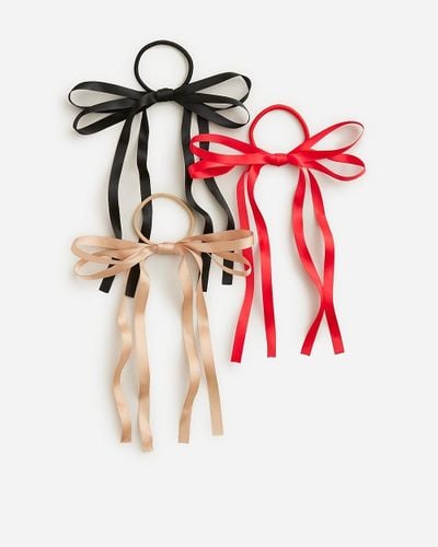J.Crew Ribbon Bow Hair Ties Pack - Red