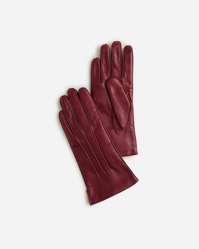 J.Crew Italian Leather Tech-Touch Gloves - Red