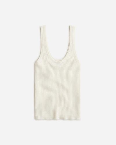 J.Crew Featherweight Cashmere Ribbed Tank Top - White