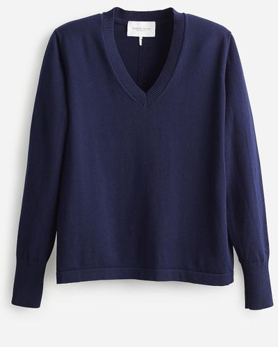J.Crew State Of Cotton Nyc Elle V-Neck Sweater - Blue