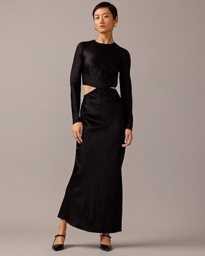 J.Crew Limited-Edition Anna October X Side-Cutout Slip Dress - Black