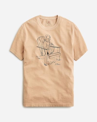 J.Crew Vintage-Wash Cotton Graphic T-Shirt - Natural