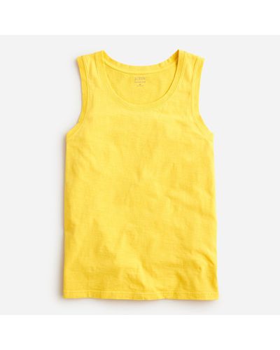 J.Crew Garment-dyed Slub Cotton Tank Top - Yellow