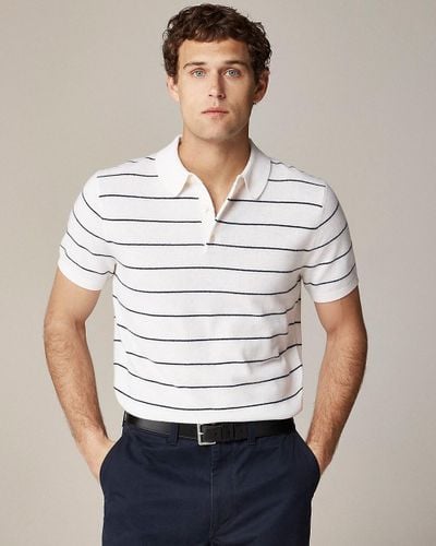 J.Crew Short-Sleeve Cashmere Sweater-Polo - White