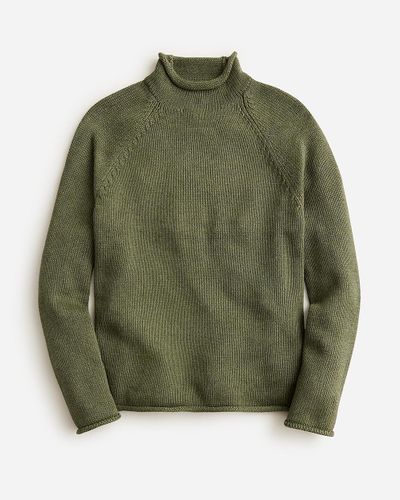 J.Crew 1988 Heritage Cotton Rollneck Sweater - Green
