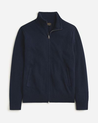 J.Crew Cashmere Full-Zip Sweater - Blue