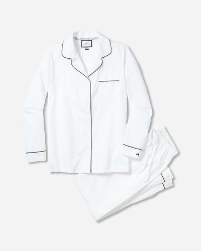 J.Crew Petite Plume Pajama Set With Piping - White