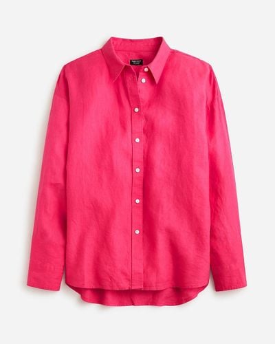 J.Crew Petite Etienne Oversized Shirt - Pink