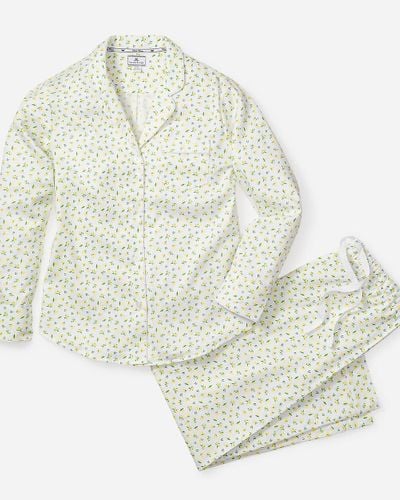 J.Crew Petite Plume Citron Pajama Set - White