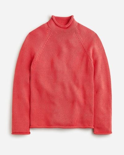 J.Crew 1988 Heritage Cotton Rollneck Sweater - Red