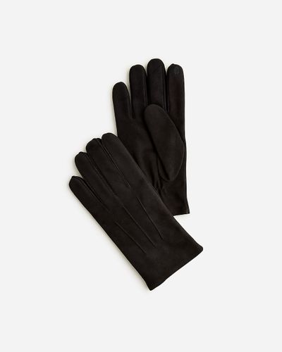J.Crew Cashmere-Lined Suede Gloves - Black