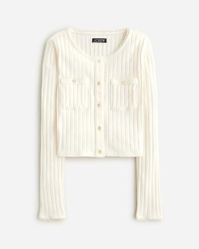 J.Crew Pointelle Cardigan Sweater - White