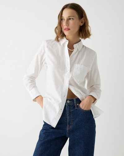 J.Crew Classic-Fit Washed Cotton Poplin Shirt - White