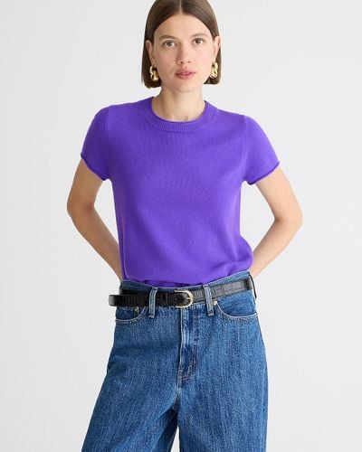 J.Crew Cashmere Relaxed T-Shirt - Purple
