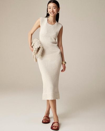 J.Crew Crochet Open-Back Midi Dress - Natural