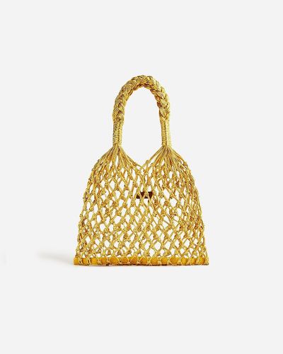 J.Crew Small Cadiz Hand-Knotted Rope Tote - Metallic