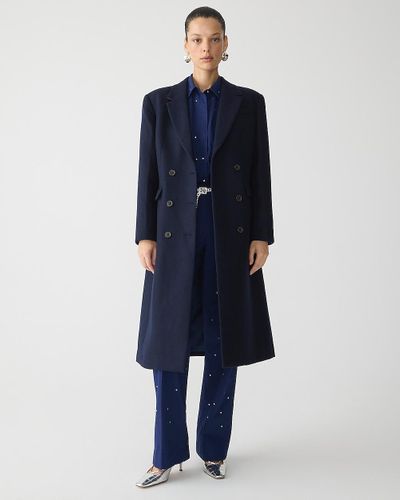 J.Crew Double-Breasted Topcoat - Blue