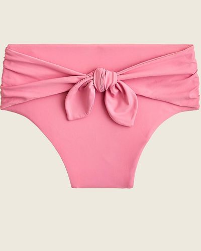 J.Crew High-Cut Tie-Waist Bikini Bottom - Pink