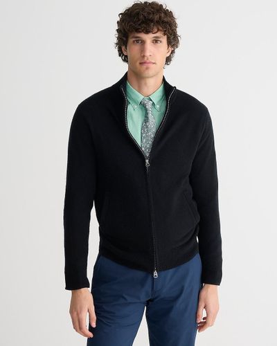 J.Crew Cashmere Full-Zip Sweater - Black