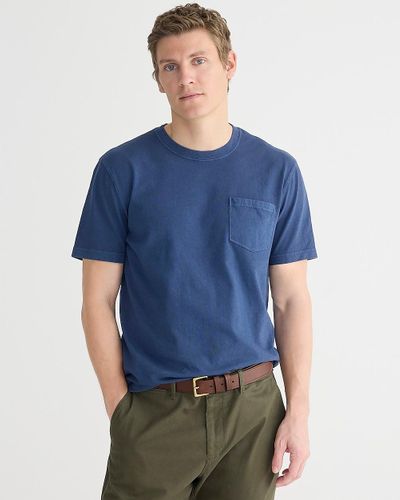 J.Crew Tall Vintage-Wash Cotton Pocket T-Shirt - Blue