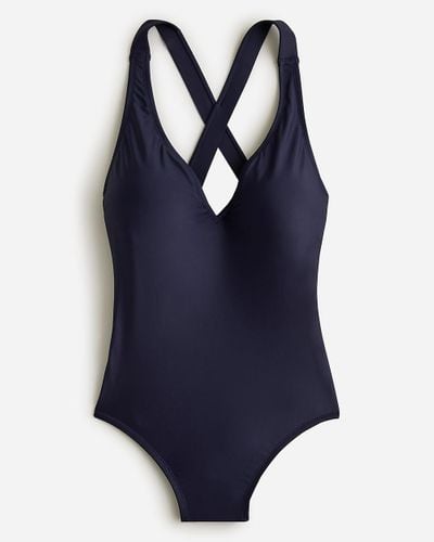 J.Crew High-Support Cross-Back One-Piece - Blue
