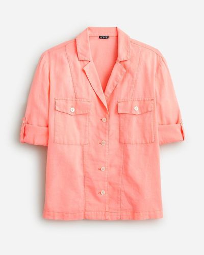 J.Crew Camp-Collar Shirt - Pink