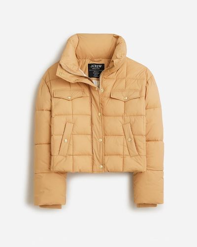 J.Crew Cropped Puffer Jacket With Primaloft - Natural