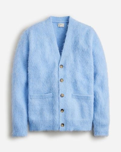 J.Crew Alpaca-Blend V-Neck Cardigan Sweater - Blue