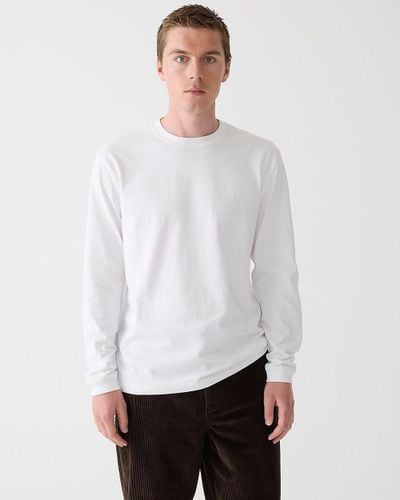 J.Crew Relaxed Long-Sleeve Premium-Weight Cotton T-Shirt - White