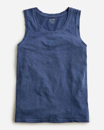J.Crew Tall Garment-Dyed Slub Cotton Tank Top - Blue