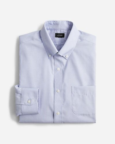 J.Crew Bowery Wrinkle-Free Dress Shirt With Button-Down Collar - Blue