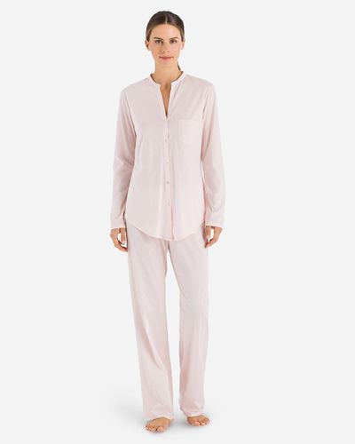 J.Crew Hanro Cotton Deluxe Long-Sleeve Pajamas - Pink