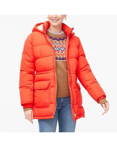 J.Crew Puffer Jacket in Bright Cerise (Red) - Lyst
