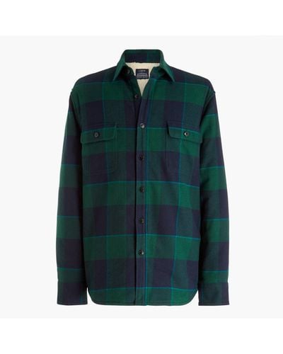 green flannel sherpa jacket