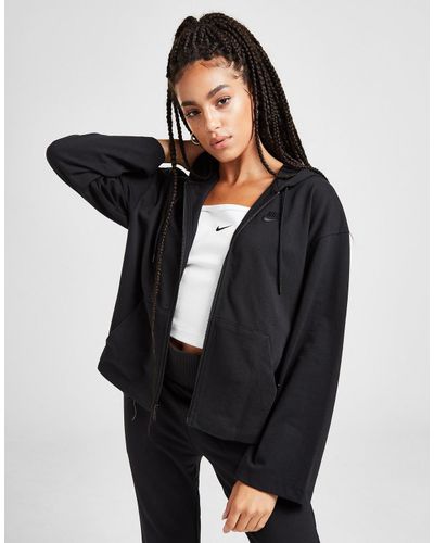 Nike Cotton Full Zip Hoodie in Black/Black (Black) - Lyst