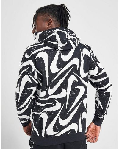 Nike Cotton Foundation All Over Print Swoosh Hoodie for Men - Lyst