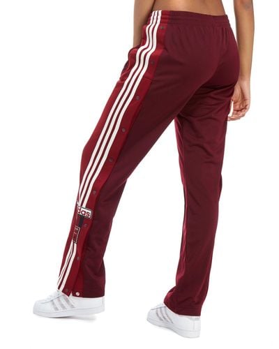 adidas Originals Synthetic Adibreak Popper Pants in Maroon/White (Red ...
