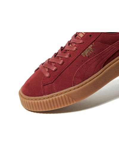 puma suede platform burgundy