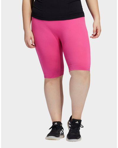 adidas pink biker shorts