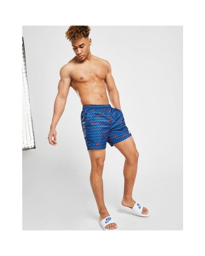 nike hybrid all over print swim shorts