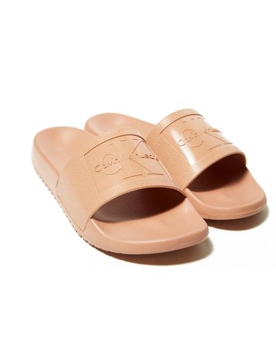 Calvin Klein Rubber Christie Slides in Pink - Lyst