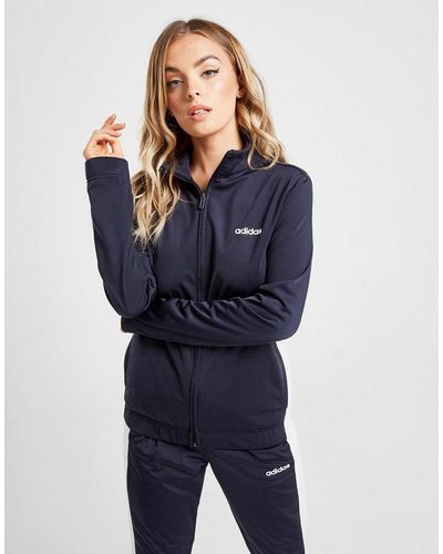 adidas Synthetic Core Colour Block Tracksuit in Navy/White (Blue) - Lyst