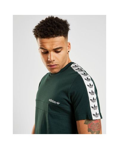adidas Originals Cotton Tape T-shirt in Green/White (Green) for Men - Lyst